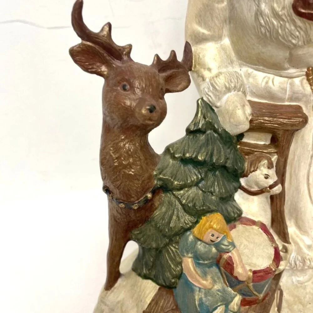 Vtg Ceramic Santa Claus Reindeer Gifts & Christmas Tree 10